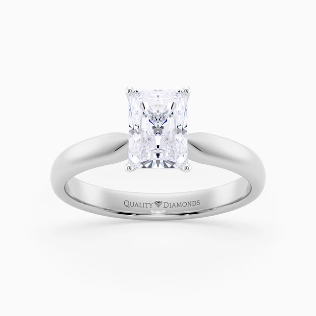 Radiant Amia Diamond Ring in Platinum 950
