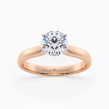 Round Brilliant Amia Diamond Ring in 18K Rose Gold