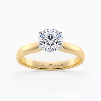 Round Brilliant Amia Diamond Ring in 18K Yellow Gold