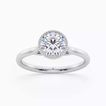 Round Brilliant Aura Diamond Ring in Platinum