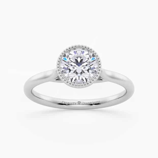 Round Brilliant Aura Diamond Ring in Platinum