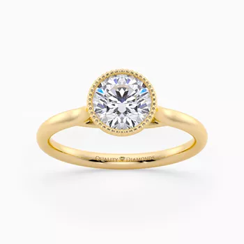 Round Brilliant Aura Diamond Ring in 18K Yellow Gold