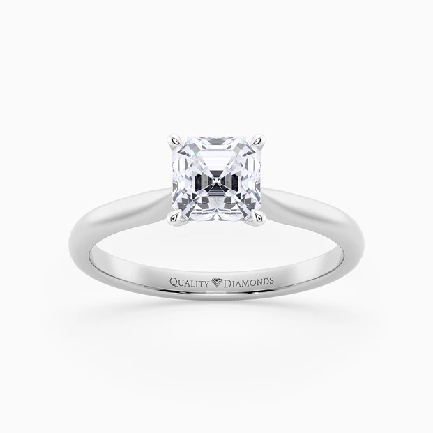 Asscher Beau Diamond Ring in Platinum