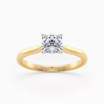 Cushion Beau Diamond Ring in 9K Yellow Gold