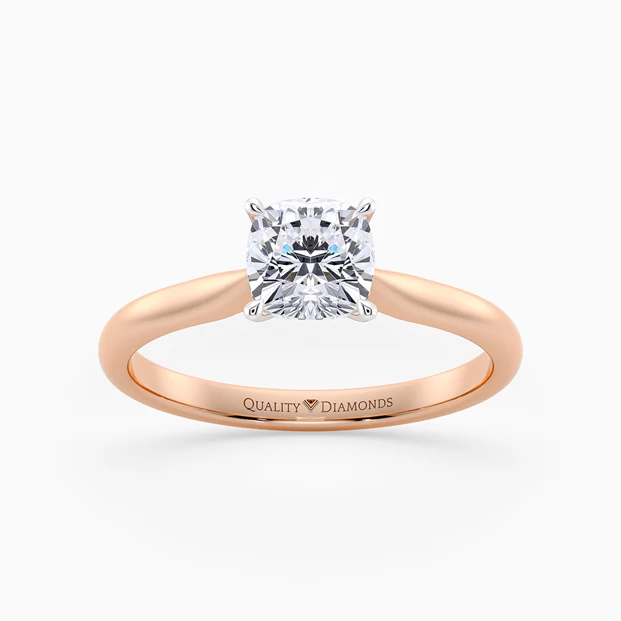 Cushion Beau Diamond Ring in 18K Rose Gold