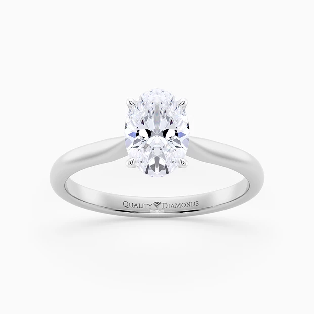 Oval Beau Diamond Ring in 9K White Gold