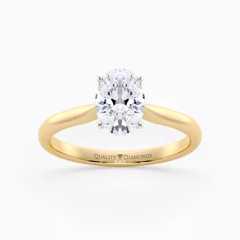 Oval Beau Diamond Ring in 9K Yellow Gold
