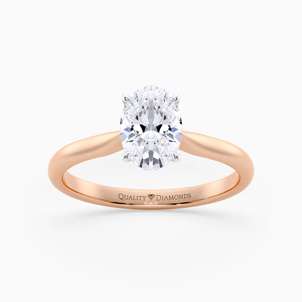 Oval Beau Diamond Ring in 18K Rose Gold