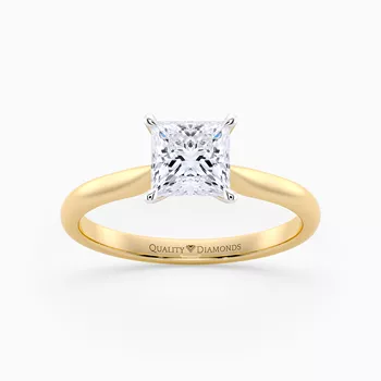 Princess Beau Diamond Ring in 9K Yellow Gold