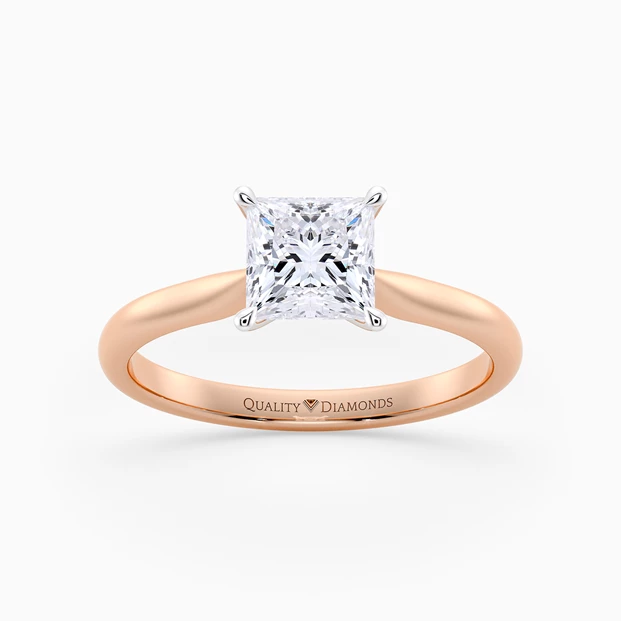 Princess Beau Diamond Ring in 9K Rose Gold