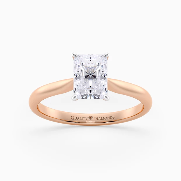 Radiant Beau Diamond Ring in 18K Rose Gold