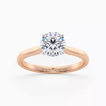 Round Brilliant Beau Diamond Ring in 18K Rose Gold