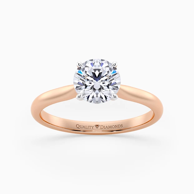 Round Brilliant Beau Diamond Ring in 18K Rose Gold
