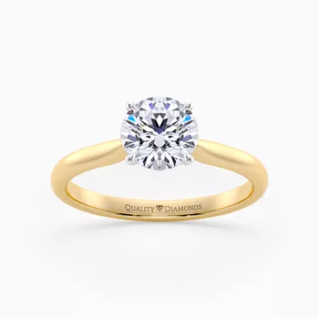 Round Brilliant Beau Diamond Ring in 18K Yellow Gold