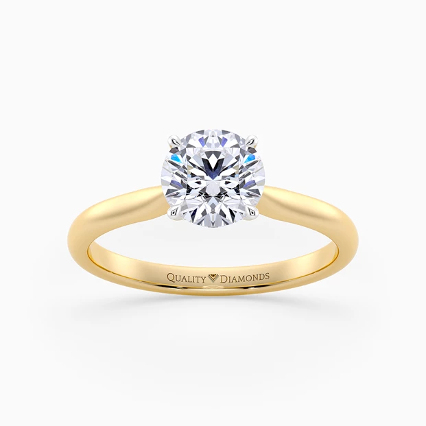 Round Brilliant Beau Diamond Ring in 18K Yellow Gold