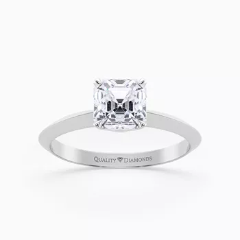 Asscher Carella Diamond Ring in Platinum