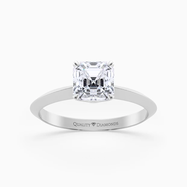 Asscher Carella Diamond Ring in Platinum