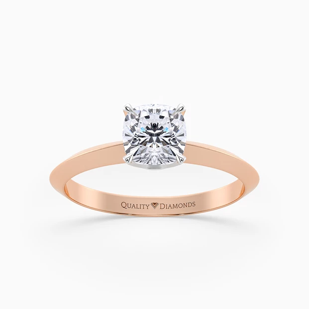 Cushion Carella Diamond Ring in 18K Rose Gold