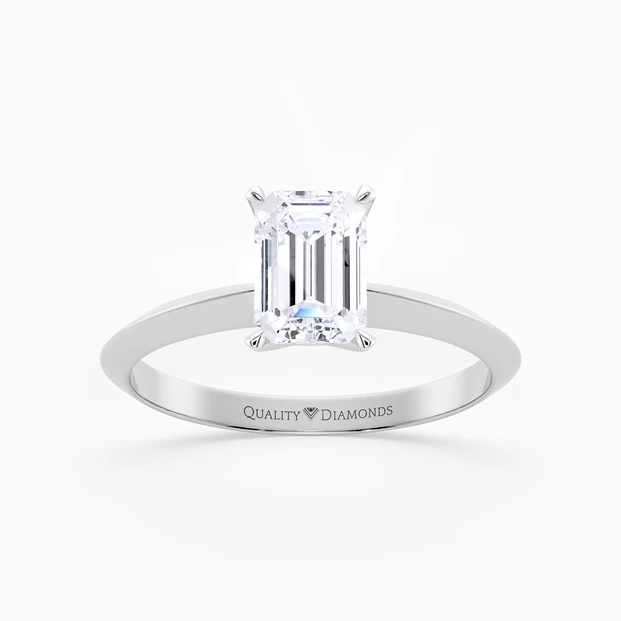 Emerald Carella Diamond Ring in Platinum