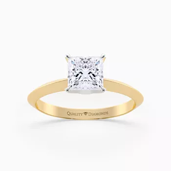 Princess Carella Diamond Ring in 9K Yellow Gold
