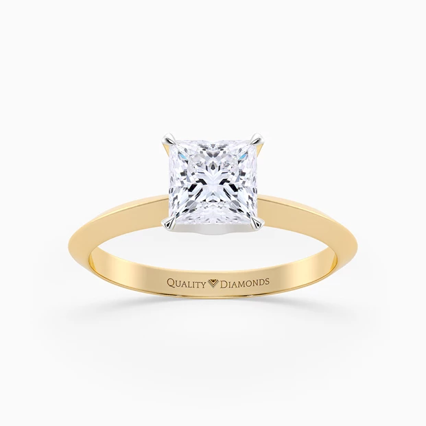 Princess Carella Diamond Ring in 18K Yellow Gold