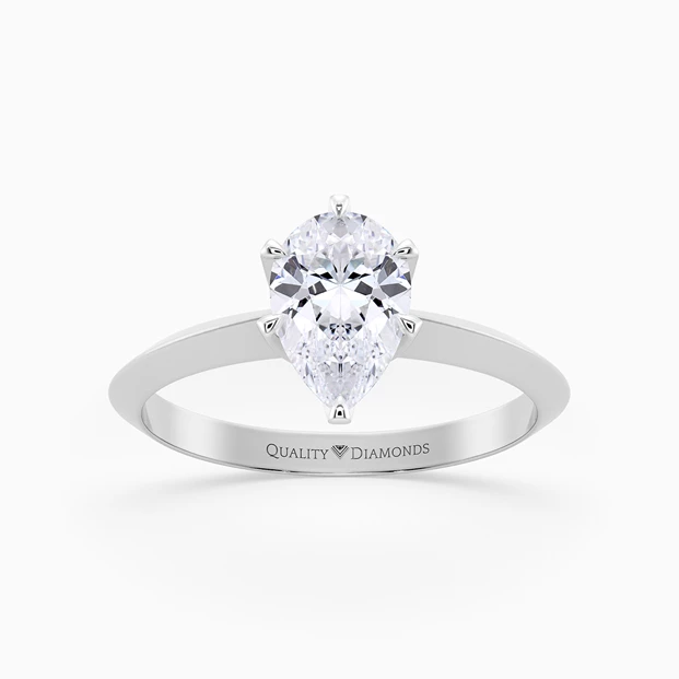 Pear Carella Diamond Ring in Platinum