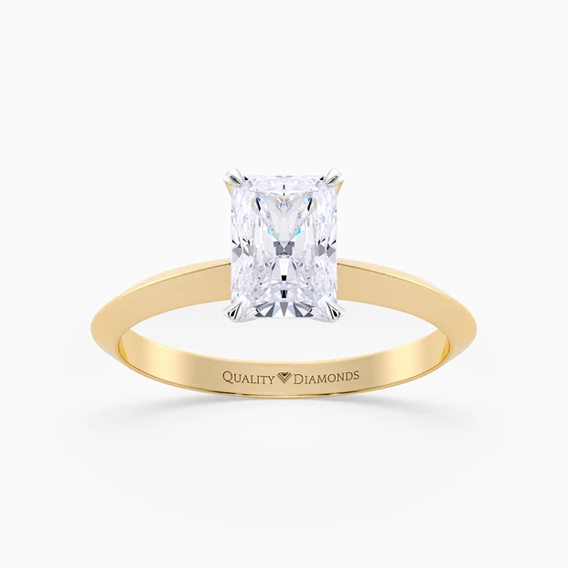 Radiant Carella Diamond Ring in 18K Yellow Gold