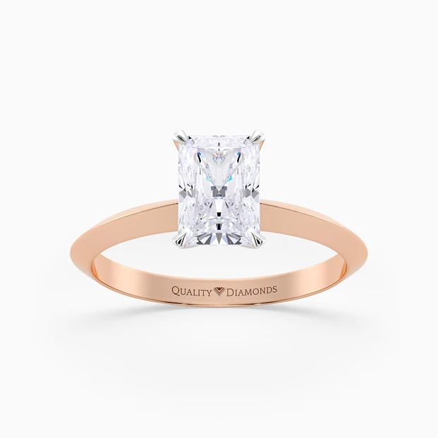 Radiant Carella Diamond Ring in 18K Rose Gold