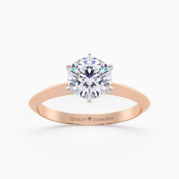 Round Brilliant Carella Diamond Ring in 18K Rose Gold