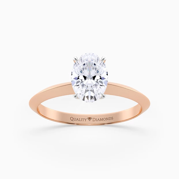 Oval Carella Diamond Ring in 9K Rose Gold