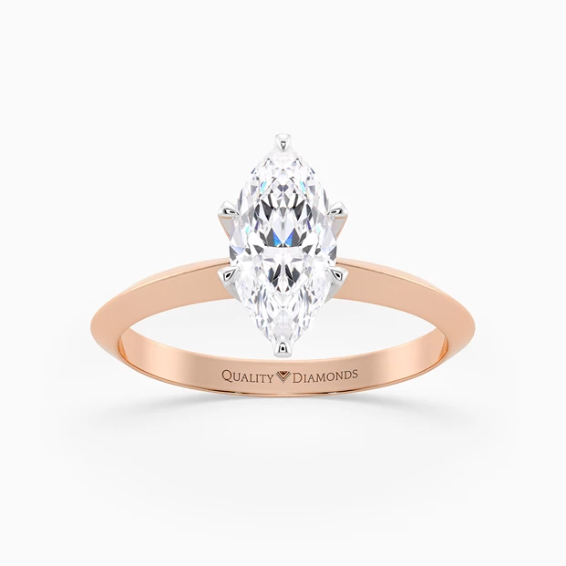 Marquise Carella Diamond Ring in 18K Rose Gold