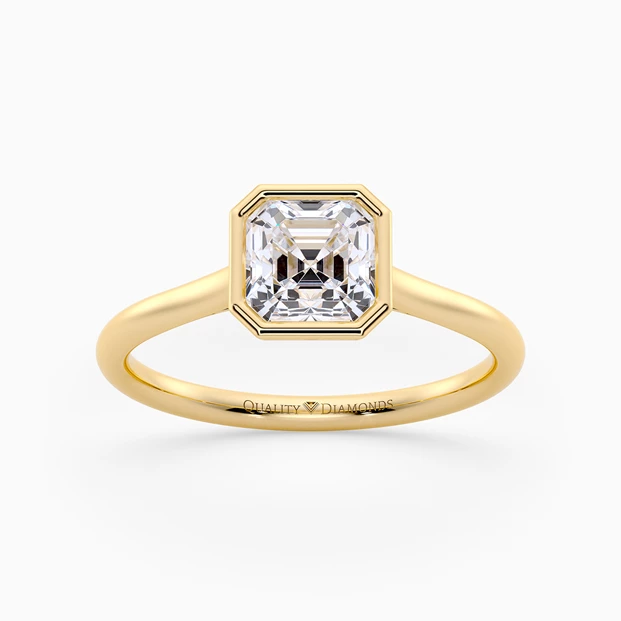 Asscher Carina Diamond Ring in 18K Yellow Gold