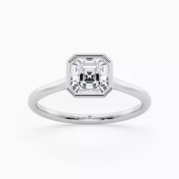 Asscher Carina Diamond Ring in Platinum 950