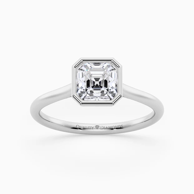 Asscher Carina Diamond Ring in Platinum 950
