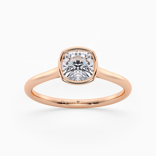 Cushion Carina Diamond Ring in 18K Rose Gold