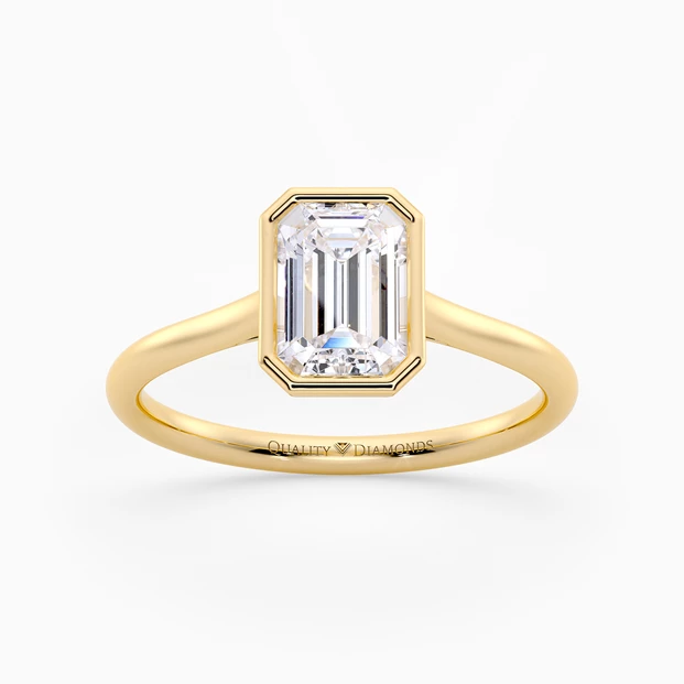 Emerald Carina Diamond Ring in 9K Yellow Gold