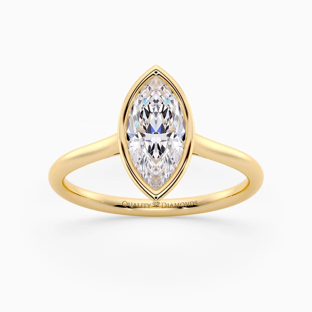 Marquise Carina Diamond Ring in 9K Yellow Gold