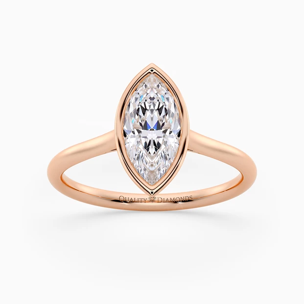 Marquise Carina Diamond Ring in 18K Rose Gold