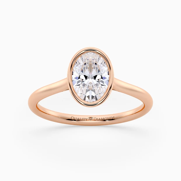 Oval Carina Diamond Ring in 9K Rose Gold