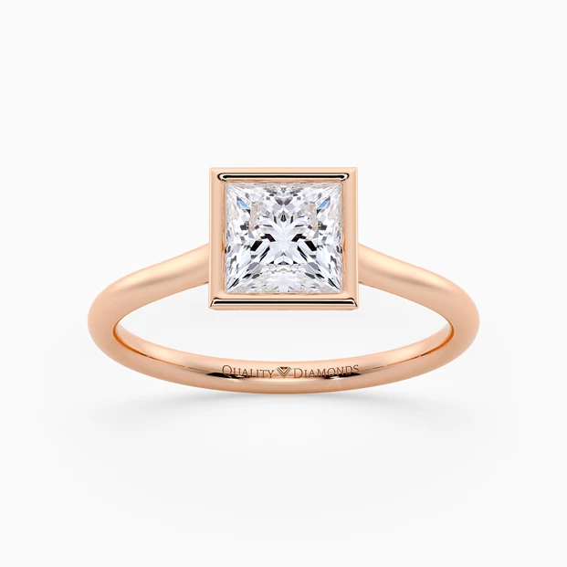 Princess Carina Diamond Ring in 18K Rose Gold