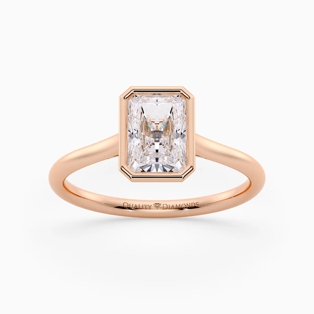 Radiant Carina Diamond Ring in 18K Rose Gold