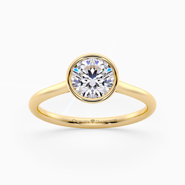 Round Brilliant Carina Diamond Ring in 18K Yellow Gold