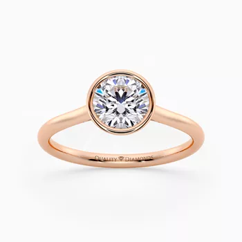 Round Brilliant Carina Diamond Ring in 18K Rose Gold