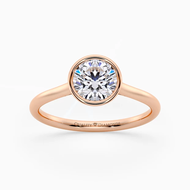 Round Brilliant Carina Diamond Ring in 18K Rose Gold