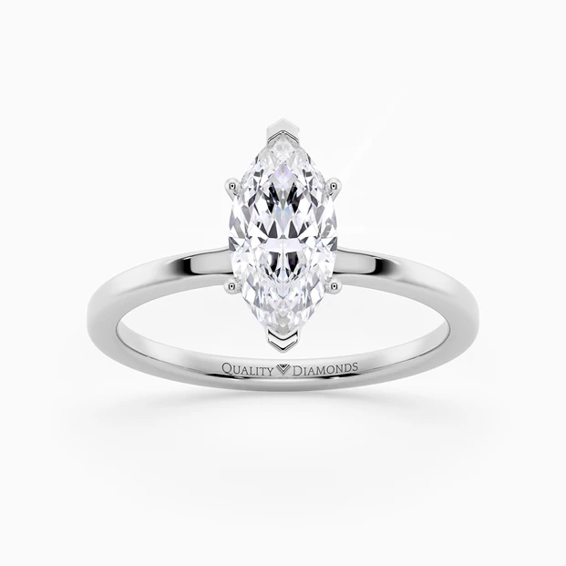 Marquise Lita Diamond Ring in Palladium 950