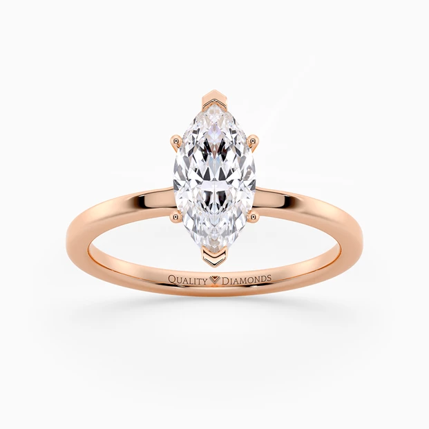 Marquise Lita Diamond Ring in 18K Rose Gold