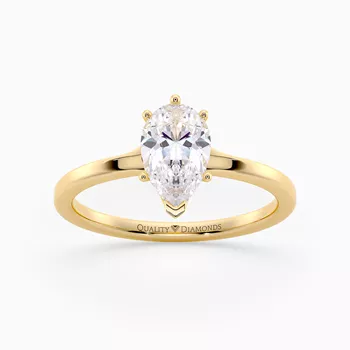 Pear Lita Diamond Ring in 9K Yellow Gold