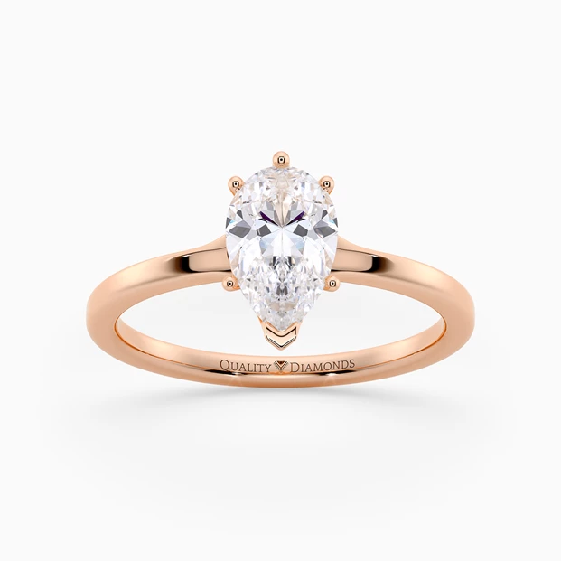 Pear Lita Diamond Ring in 18K Rose Gold