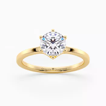 Round Brilliant Lita Diamond Ring in 18K Yellow Gold