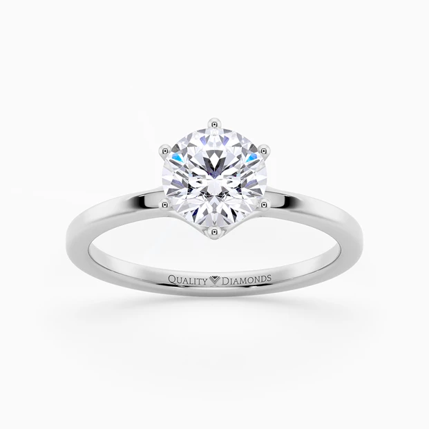 Round Brilliant Lita Diamond Ring in Palladium